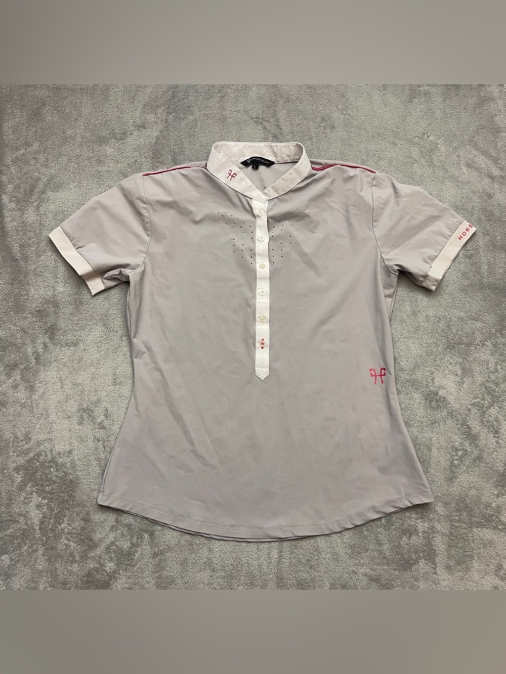 Horse Pilot Aerolight AeroTech Short Sleeve Riding Shirt Grey Women's Large